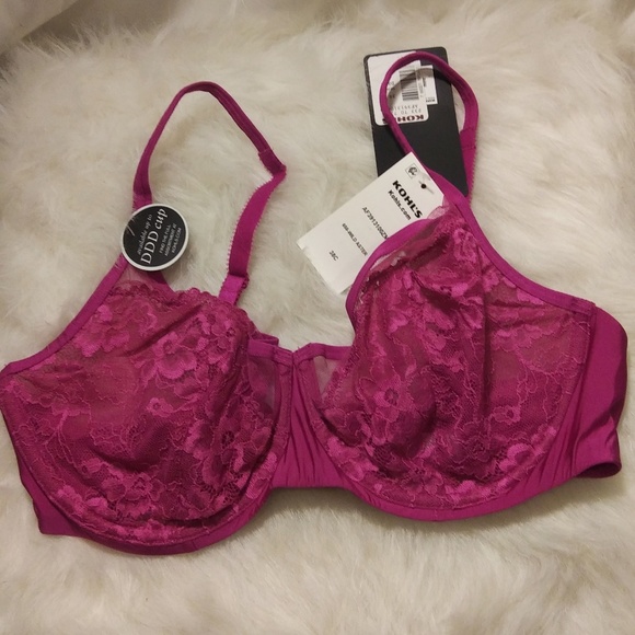 Fuchsia Dark Pink Lace Underwire Bra - Picture 1 of 4